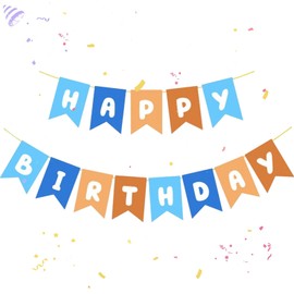 Rylaxzon Birthday Party Decorations - Happy Birthday Banner for Boys, Toddlers & Baby - Reusable Bunting Garland for Wall, Table, or Photo Backdrop