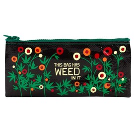 Blue Q Funny Pencil Case - This Bag Has Weed In It - Compact & Cool Pencil Pouch 4.25" by 8.5" Size, Chunky Zipper, 95% Recycled Plastic, Sturdy, Easy-to-Clean, Office Supplies & Travel Essentials