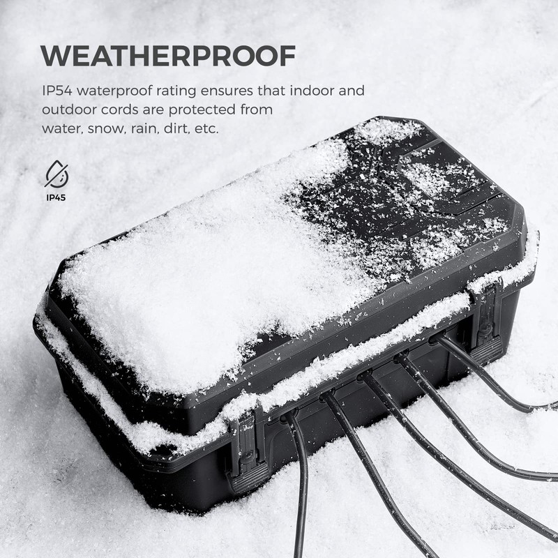 WELKIN Outdoor Weatherproof Connection Box, Ip54 Water-Resistant Extension Cord Connection