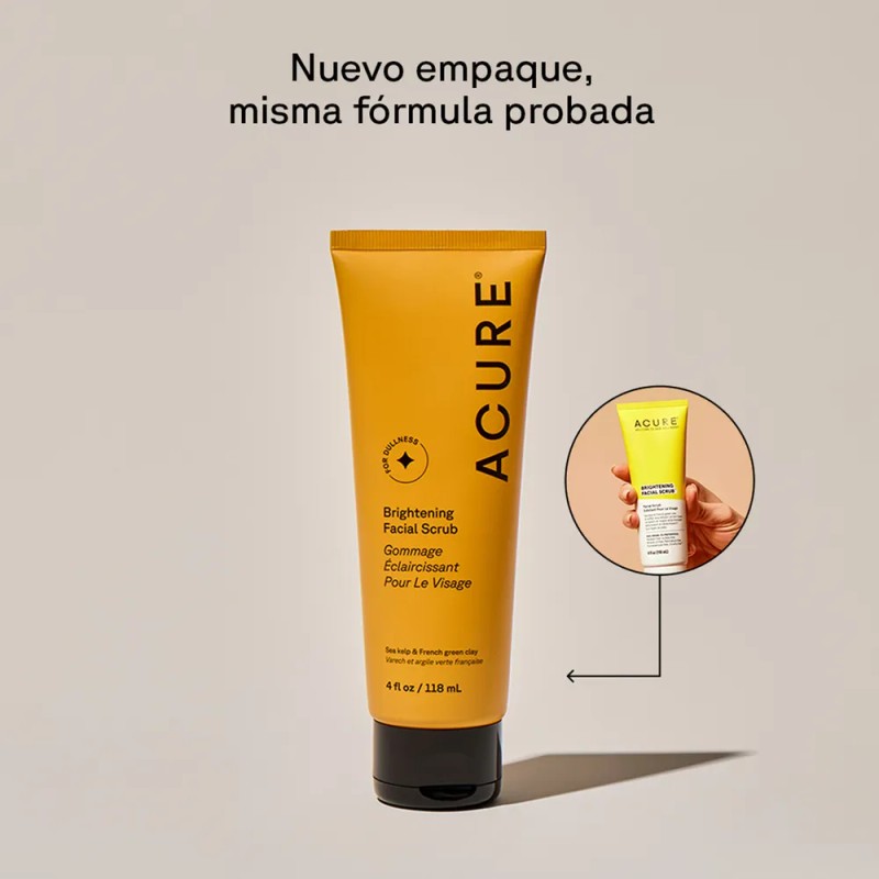 Exfoliante Facial Acure Brightening Arcilla Verde 118ml Iluminador