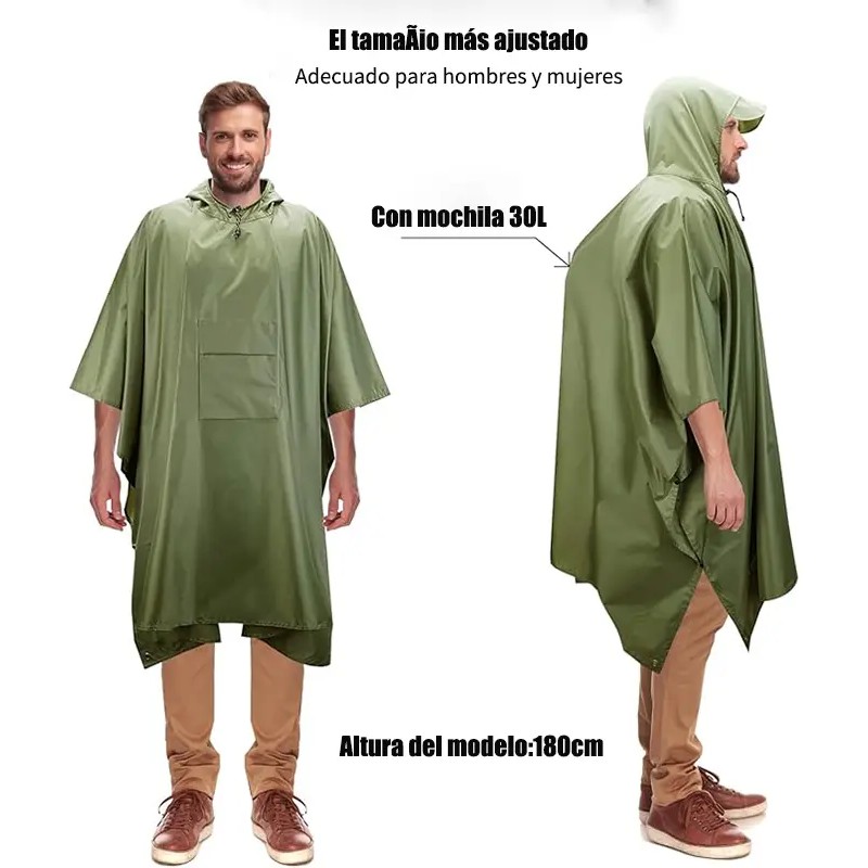 Chubasquero Impermeable Portátil Con Manga Con Capucha
