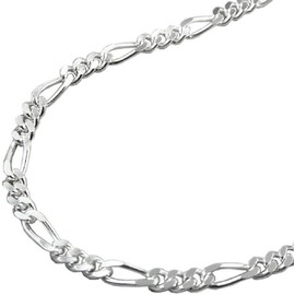 Jewelry chain Bracelet Figaro curb 2 x diamond cut 925 silver length 19 cm