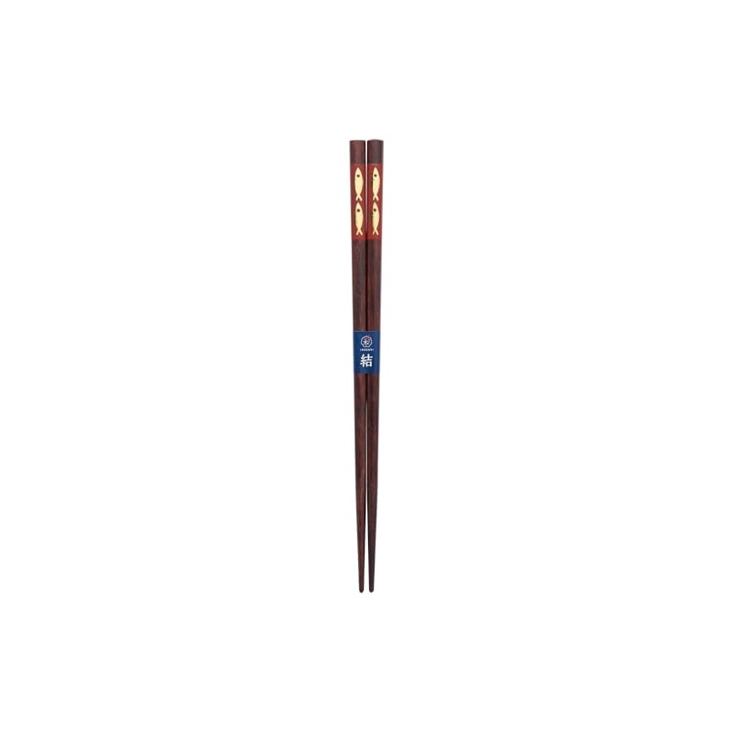 Kawai 124223 Chopsticks, Fish Play, Vermilion, 8.3 inches (21 cm),