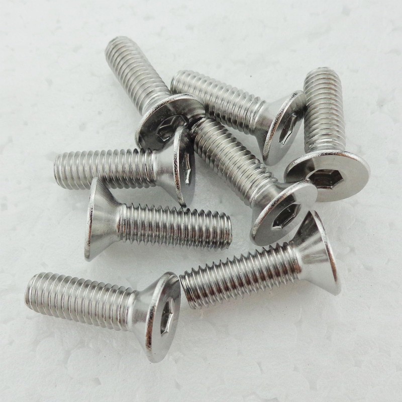 Fajoeda Pack of 20 Countersunk Screws M6 Stainless Steel M6