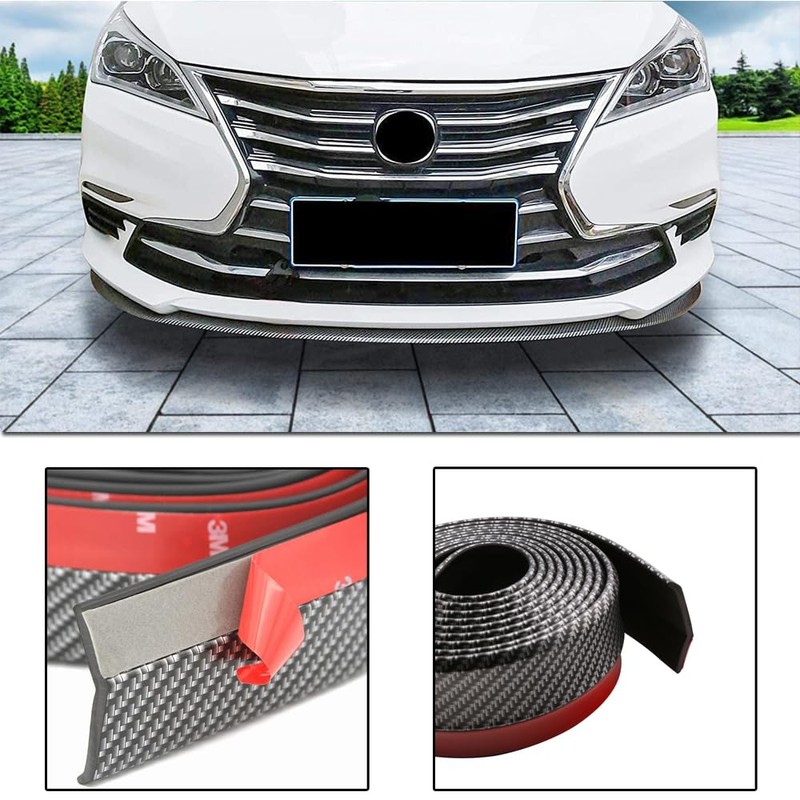 WeFoonLo Universal Car Front Bumper Spoiler Rubber Sticker Lip Splitter