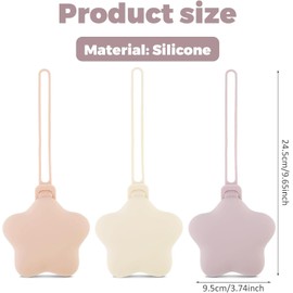 Estuche Organizador para Chupetes (3 Piezas) - Funda Portátil de Silicona Suave, Estrella Antideslizante Protector Higiénico Antibacteriano, Ideal para Viaje, Bebés y Recién Nacidos