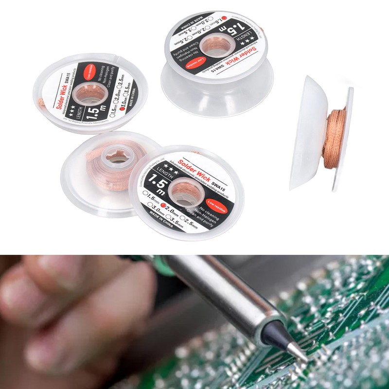 5PCS Solder Wick Red Copper Anti Oxidation Corrosion Resistance Desoldering