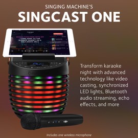 Singing Machine Singing Machine Karaoke system for Adults & Kids with Wireless Microphone, SingCast One - Karaoke Speaker with Video Casting Technology, Karaoke System with Bluetooth & Echo Effects
