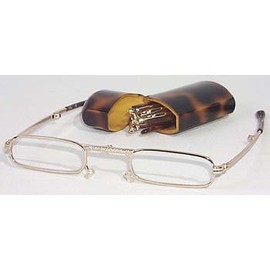 Mini Folding Glasses with Tortoise Shell casem, 1.25 Strength, by American Reading Glasses