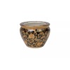 Black and Gold Tapestry Porcelain Chinese Flower Bowl Planter 6”
