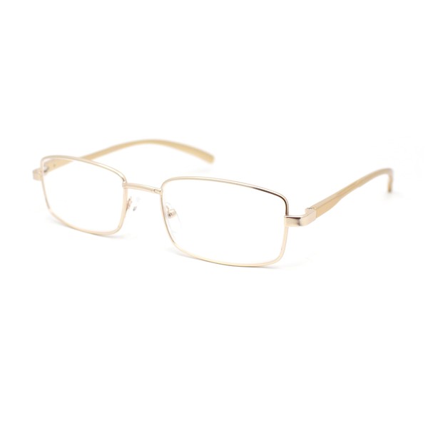 SA106 Classic Metal Rim and Arm Narrow Rectangle Reading Glasses