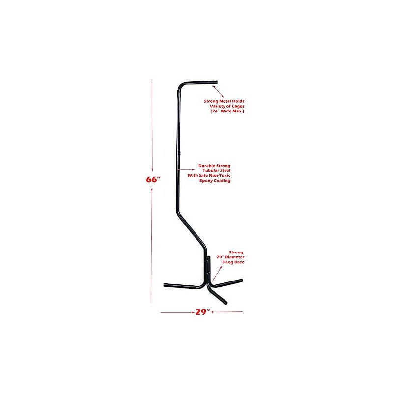 Pet Products Tubular Steel Hanging Bird Cage Stand with Metal