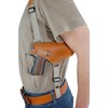 Barsony Horizontal Saddle Tan Leather Shoulder Holster for Sig Sauer