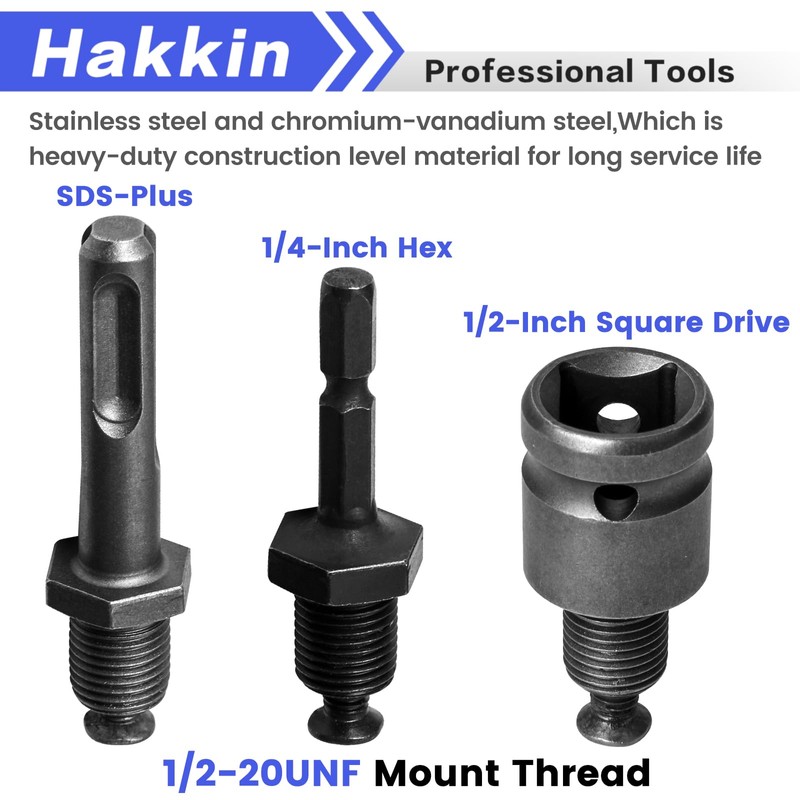 Hakkin 2-13mm Keyless Drill Chuck Adapter, 1/2-20Unf Drill Chuck with