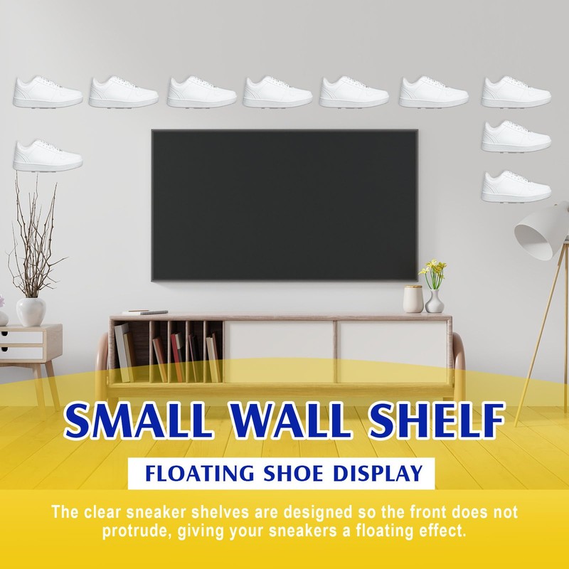 Treela 20 Pack Floating Shoe Shelves for Wall Acrylic Floating