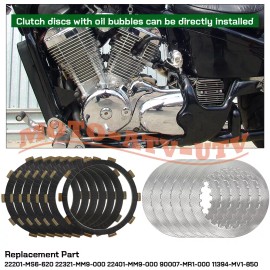 JINFANNIBI Clutch Friction Plates And Gasket Kit for Honda VT600C Shadow VLX 600 1988-1998