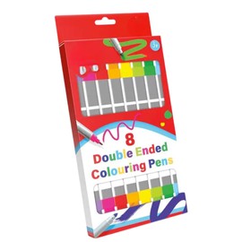 Citystores® Double-Ended Colouring Pens 8 Pack Dual-Tip Markers for Vibrant Drawing, Shading