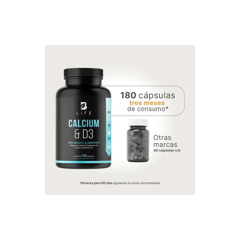 Calcio D3 400 Ui 180 Cápsulas B Life