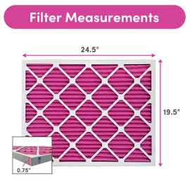 20x25x1 Air Filter by Colorfil | Color Changing Filters for Cat and Dog Odor | MERV 8 Furnace AC Filter for Pet Hair and Dust | 19.5"x24.5"x0.75" Exact Size | Pack of 4