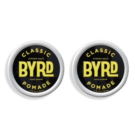 BYRD Hairdo Products Byrd Classic Pomade 2-Pack - Fijación Fuerte, Acabado De Alto Brillo, Agrega Textura Flexible A Todo Tipo De Cabello, 3.35 Oz Cada Uno (Dos Paquetes)