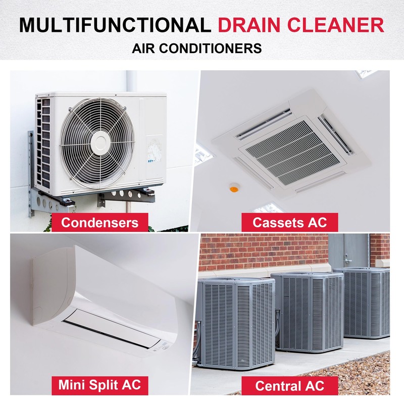 AC Drain Line Cleaner with 2 Flexible Hose (No Cartridges