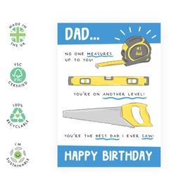 Central 23 Dad Jokes Card For Him - Funny Dad Birthday Cards - Toolbox Puns - Funny Gifts From Son Daughter - Happy Birthday Cards For Daddy Father Pop Papa - Comes With Fun Stickers