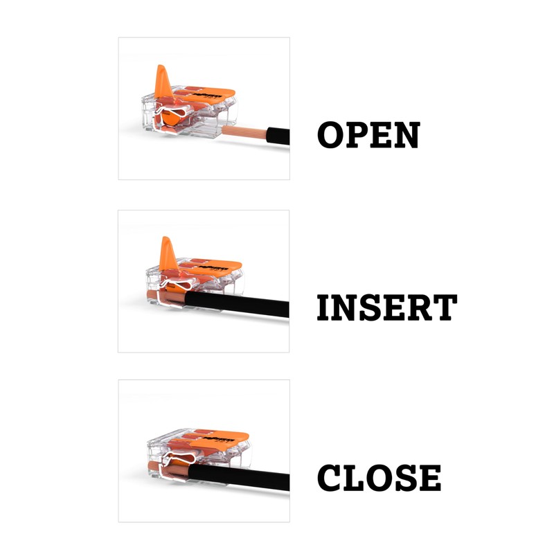 WAGO 221-413 Lever-Nuts - 3-Conductor Compact Splicing Connectors (10-Pack)