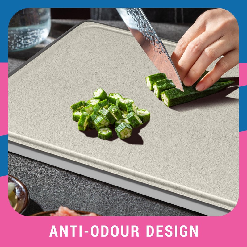 Leogony Double-Sided Titanium Chopping Board, Stainless Steel Cutting Board for