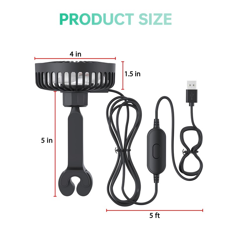 TriPole Car Cooling Fan - Powerful 3 Speed USB Air