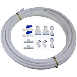 MATTOX 3/8" Quick Connect Water Purifiers Tube Fittings for RO Water Reverse Osmosis System Pack Of 10（Ball Valve+Y+L+I+T Type）+5 meters（15 feet） tubing hose pipe for RO Water Reverse Osmosis System