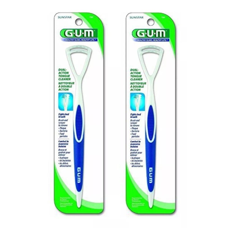 Gum Cepillo Limpia Lenguas Doble Acción ( 2 Pz )