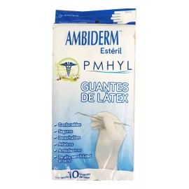 Ambiderm Guante Latex Ambiderm Esteril Mediano Pack C/10 Pzas Pmhyl