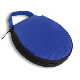 MOXRUQ 1 PC Car CD Storage Bag, 6.3" diameter Round Portable Wallet Storage Binder, 20 Capacity Oxford Fabric Wallet Disc Storage Binder, Universal for Car Home Travel Carrying Organizer (Blue)