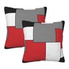 Abucaky Pillowcase Set of 2 Red White Black Grey Geometry
