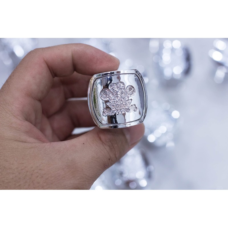 Silver Mountain Water Perfume Bottle Cap. Silver Round Plastic Cap.