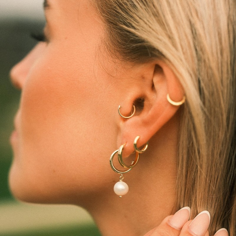 Mary & Jules Hoop Earrings Gold Made of Recycled Silver,