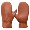 Mens Leather Mittens Soft Lambskin Warm Winter Fleece Lined by