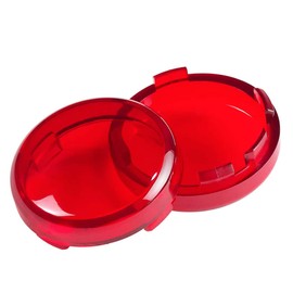 Turn Signal Lights Lens Cover Compatible with Harley Dyna Fatboy Softail Road Glide, Red 2pcs