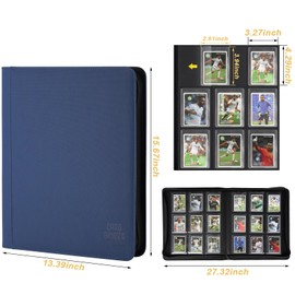 Toploader Binder, 9-Pocket Pages Sleeves Hold up 288 Cards, Toploader Hard Cases,Toploader Card Binder for MTG, TCG, Sport Card, Game Cards, Durable Sleeves for Storage & Display(Blue)