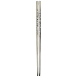Endoshoji THS06 Commercial Chopsticks, Peony and Bamboo Pattern, Stainless Steel, Made in Japan