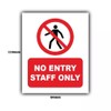 6-Pack - No Entry Staff Only Vinyl Sticker Signs -