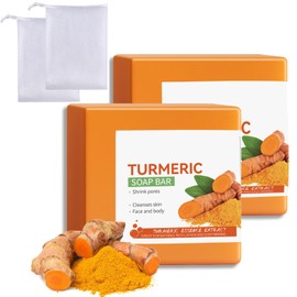Turmeric Soap, Nature Turmeric Soap Bar Handmade Face Soap for Body & Face Skincare Care Moisturizing Soap for Remove Acne Blackheads Dark Spot Hyperpigmentation Smooth Skin