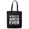 Lolmugs Best Auntie Ever 100% Cotton Black 38x42cm Tote Bag