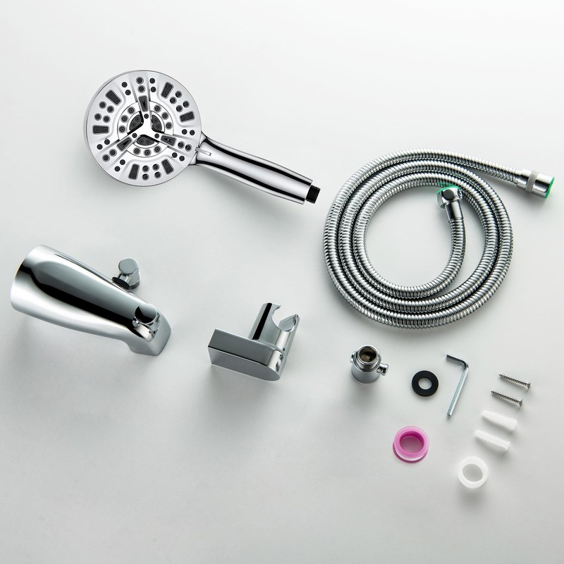 SUBEIXI Black Tub Spout with Diverter,10 Settings High Pressure Hand