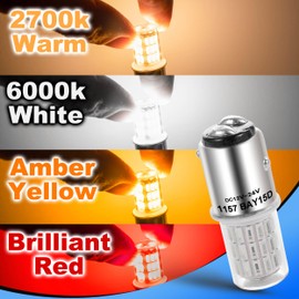 Heifymi 1157 Led Bulb 3 Watt DC12-24V BAY15D 7528 2057 2357 Brilliant Red LED Replacement for Car Camper RV Trailer Boat Brake Tail Stop Signal Light, 2 Pack