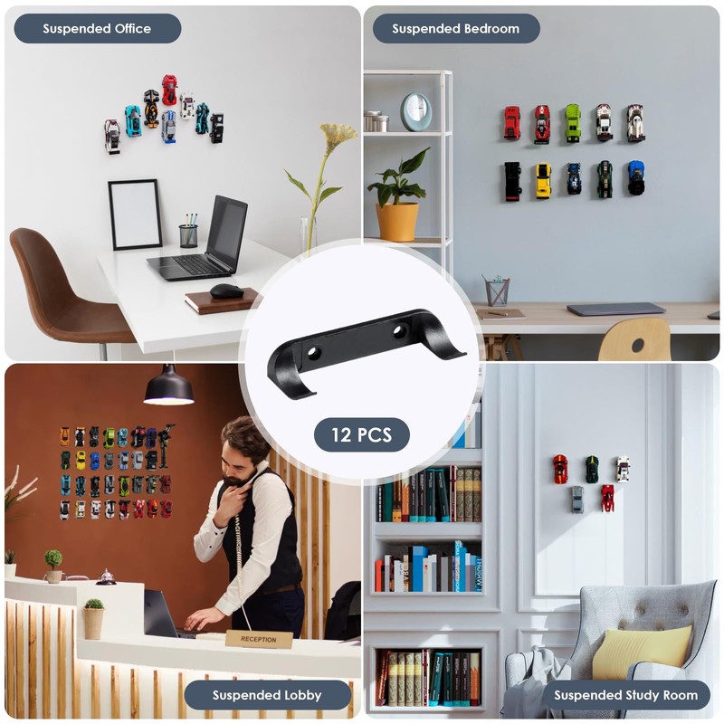 YHTCC 12PCS Wall-Mounted Car Display Shelves, for Displaying and Storing