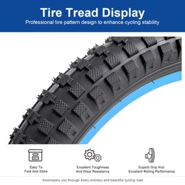 FengCan 20 x 2.40 MTB Tyres, 20 x 2.40 Bicycle Tyres, 64-406, Foldable Suitable for 20 x 2.35 20 x 2.40 City / Gravel / Mountain / Road Bike Tyres (One)