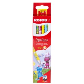 Kores - Grafitos Fantasy: HB Graphite Pencils for Kids with Soft Lead, Triangular Shape, School Supplies for Writing, Drawing and Sketching, Pack of 12