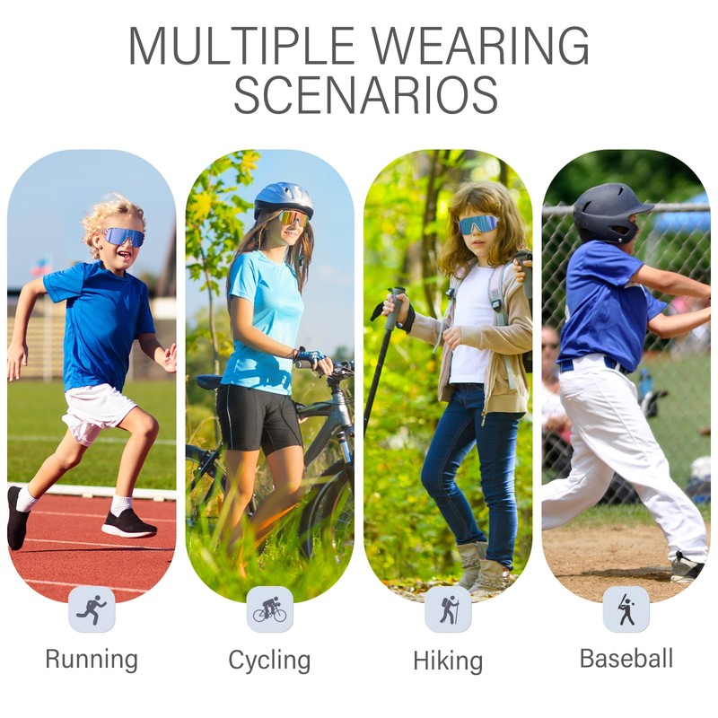 CMBJJU 2PACK Kids Sunglasses,Sports Sunglasses for Boys Girls Age 8-14,UV400