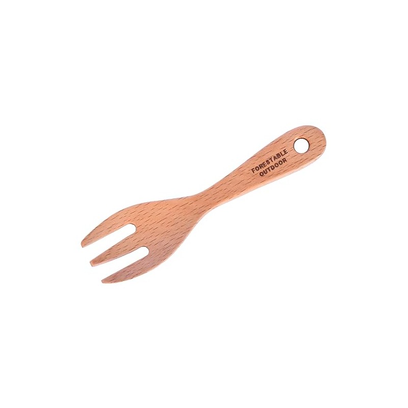 FORESTABLE Mini Fork, Single Item, Wood, Natural Wood, Outdoor Camping